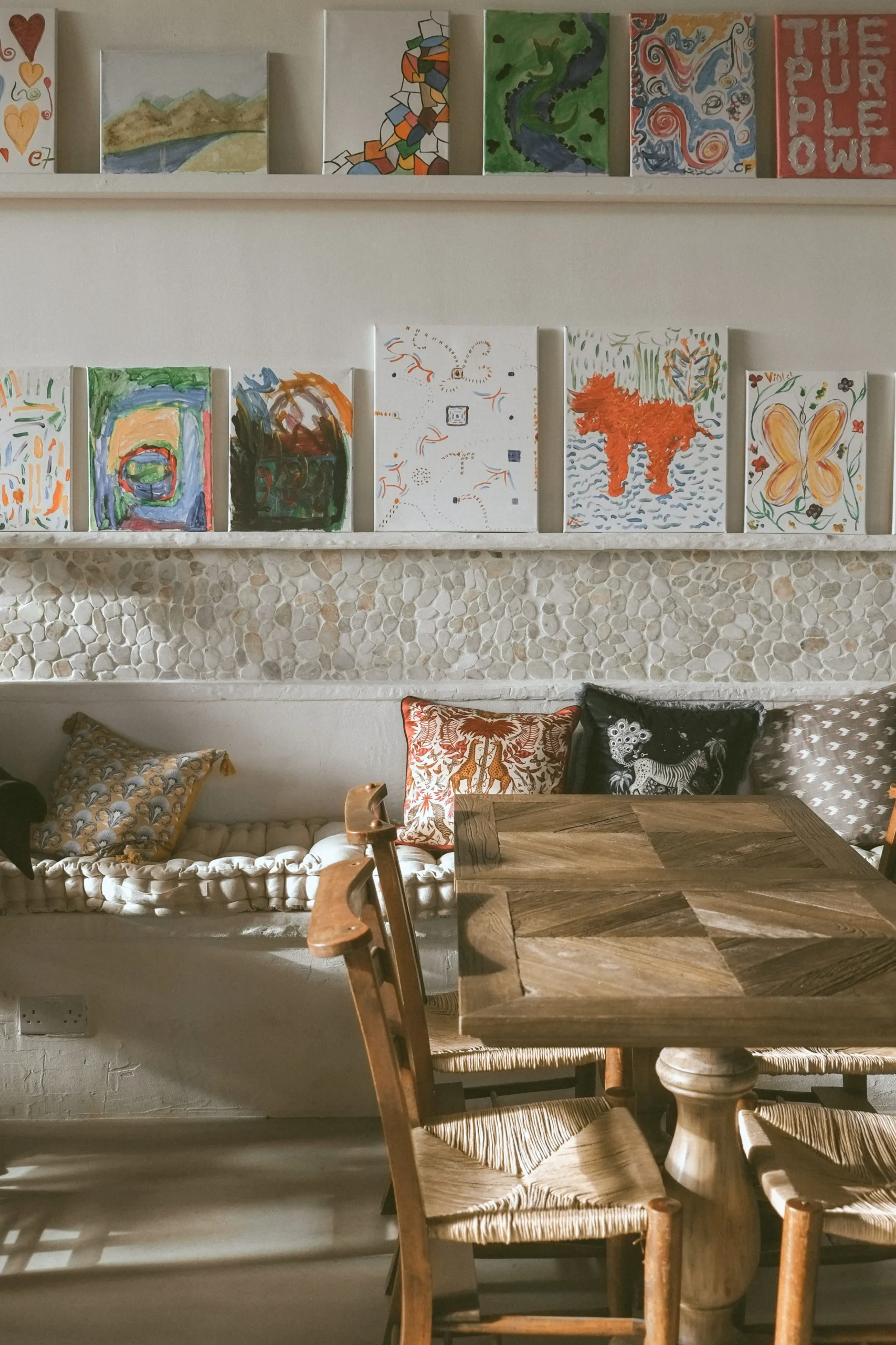 The Purple Owl arts lounge from above