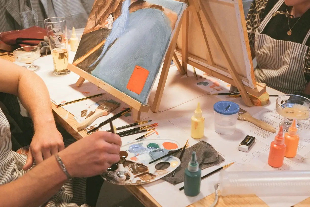 Canvas painting session at The Purple Owl