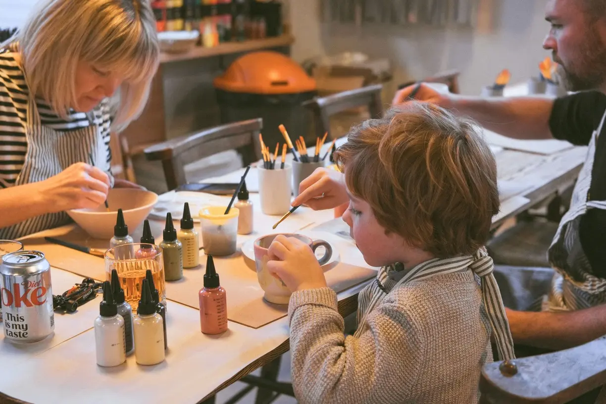 Pottery painting workshop at The Purple Owl