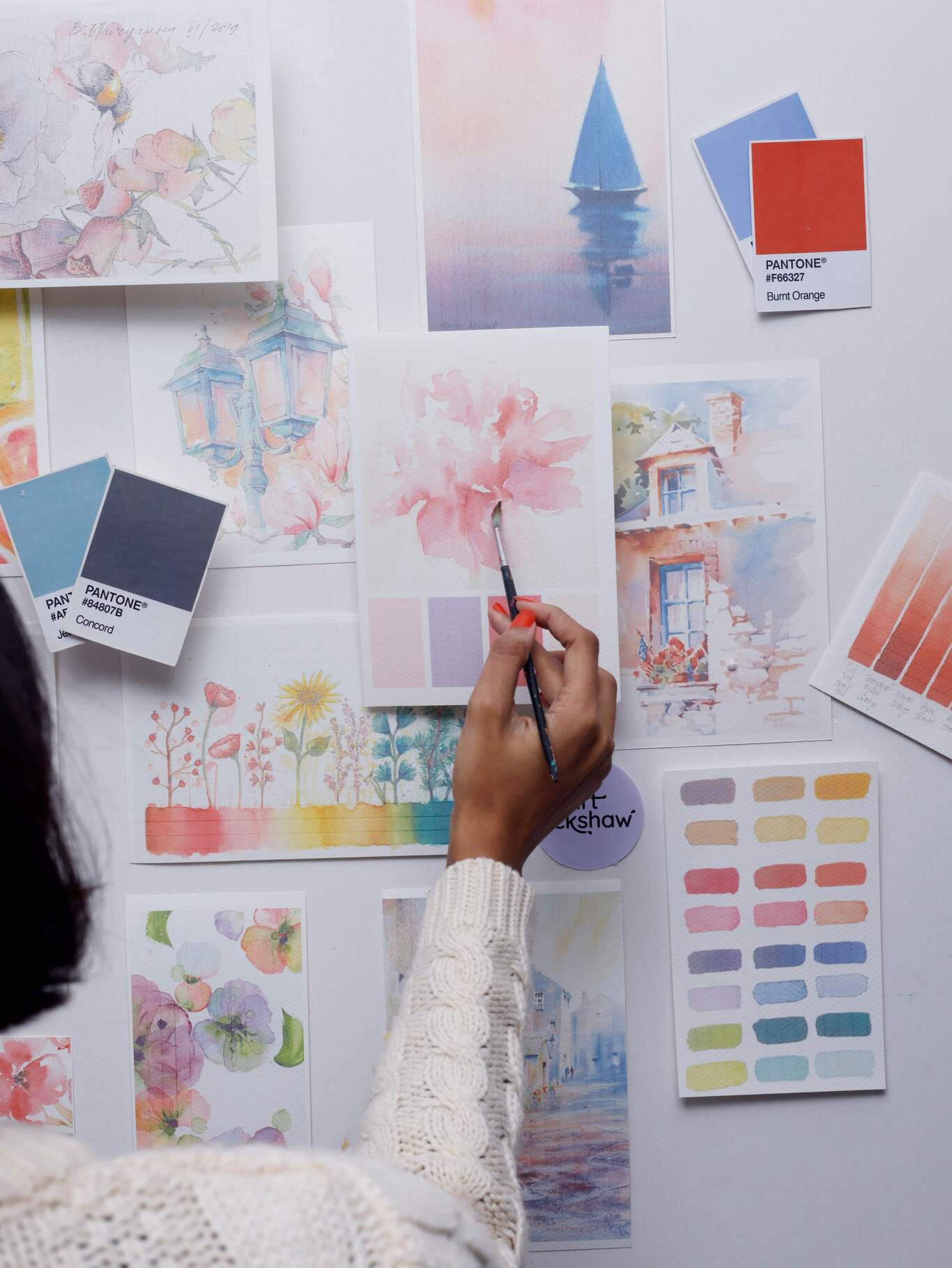 Botanical watercolours workshop at The Purple Owl