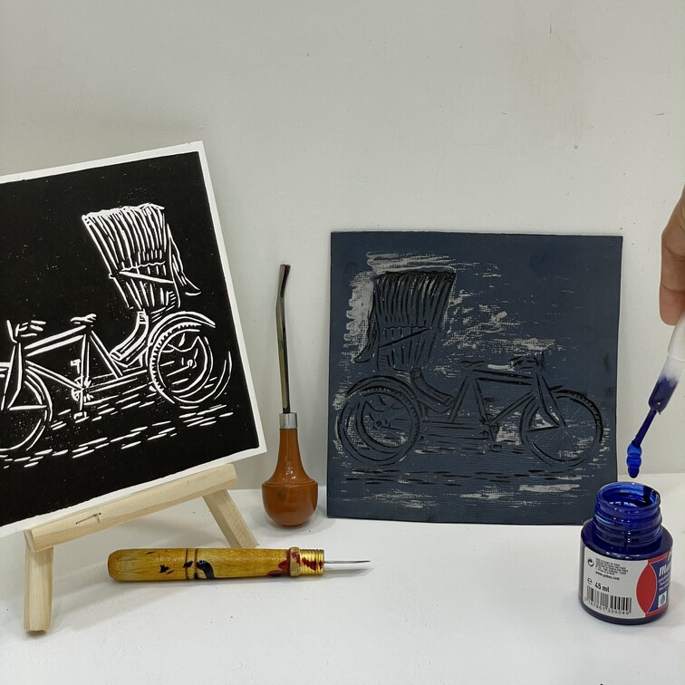 Mono printing workshop at The Purple Owl